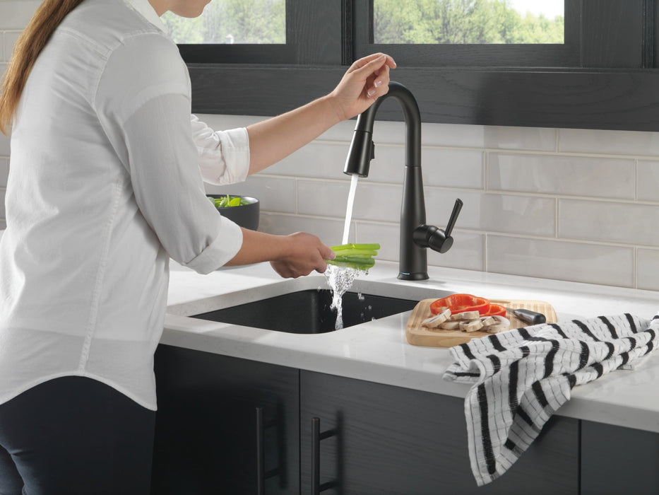 Delta Essa 9913T Single Handle Pull-Down Bar / Prep Faucet with TouchTouch 2O Technology