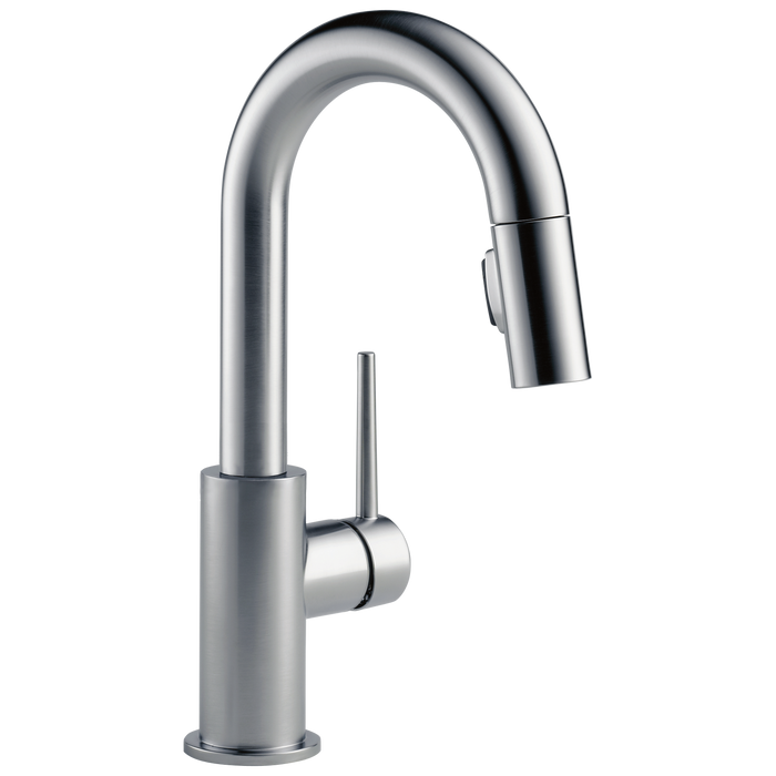 Delta Trinsic 9959 Single Handle Pull-Down Bar / Prep Faucet, arctic stainless