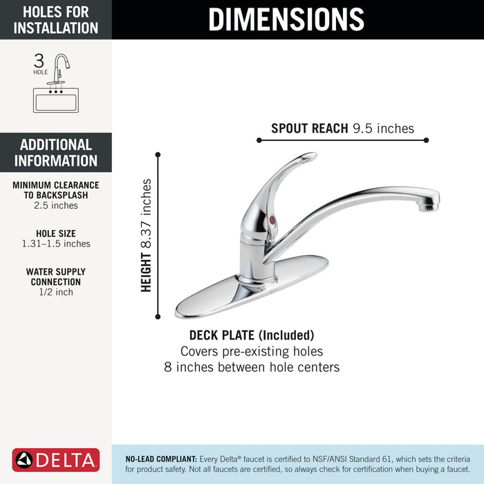 Delta Foundations:B1310LF Single Handle Kitchen Faucet