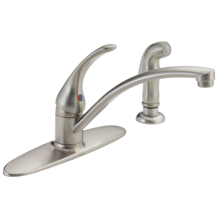 Delta Foundations B4410LF Single Handle Kitchen Faucet with Spray