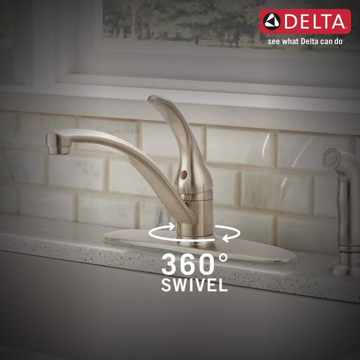 Delta Foundations B4410LF Single Handle Kitchen Faucet with Spray