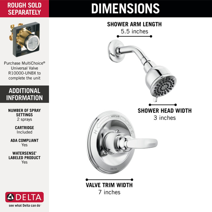 Delta Foundations BT13210 Monitor 13 Series Shower Trim, chrome - view 5