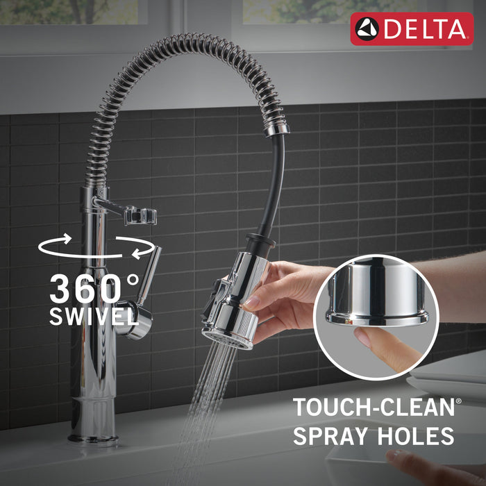 Delta Theodora 18804Z Single-Handle Pull-Down Spring Kitchen Faucet