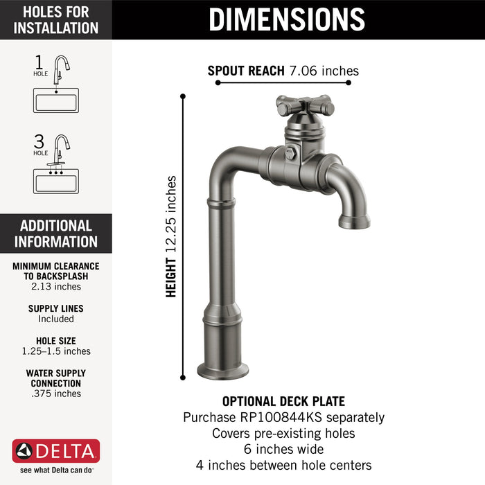 Delta Broderick 1990LFC True Bar Kitchen Faucet