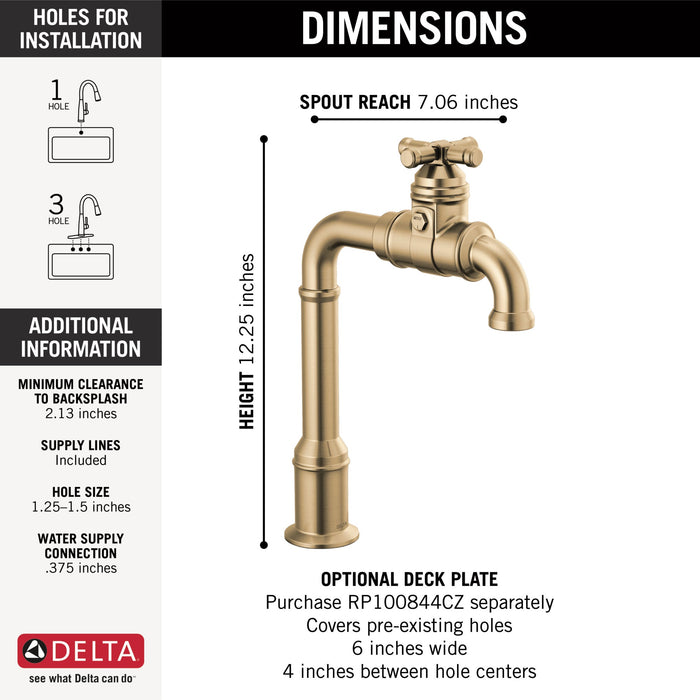 Delta Broderick 1990LFC True Bar Kitchen Faucet
