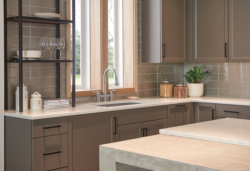 Delta Broderick 2390L Two Handle Pull-Down Bridge Kitchen Faucet