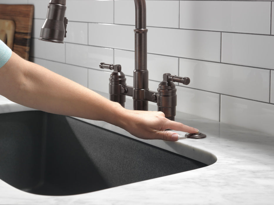Delta Broderick 2390L Two Handle Pull-Down Bridge Kitchen Faucet