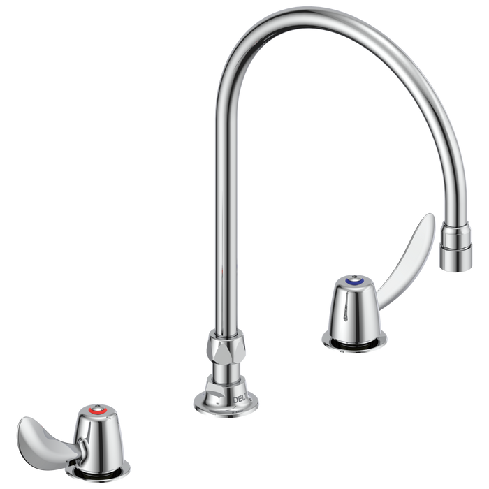 Commercial 23C6 23C632 Two Handle Widespread Lavatory Faucet with Gooseneck Spout - Less Pop-Up
