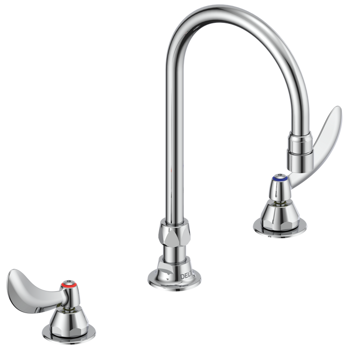 Commercial 23C6 23C644 Two Handle Widespread Bathroom Faucet with Gooseneck Spout - Less Pop-Up