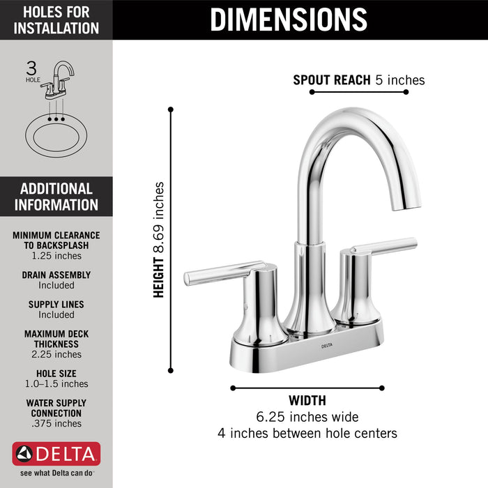 Delta Trinsic 2559 Two Handle Centerset Bathroom Faucet