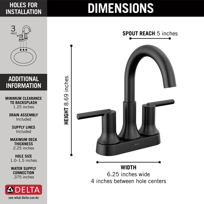 Delta Trinsic 2559 Two Handle Centerset Bathroom Faucet