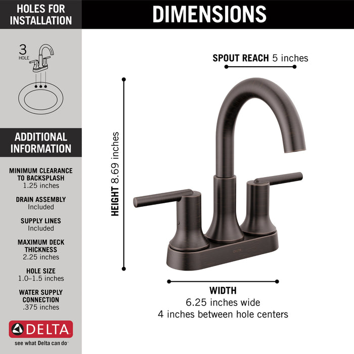Delta Trinsic 2559 Two Handle Centerset Bathroom Faucet