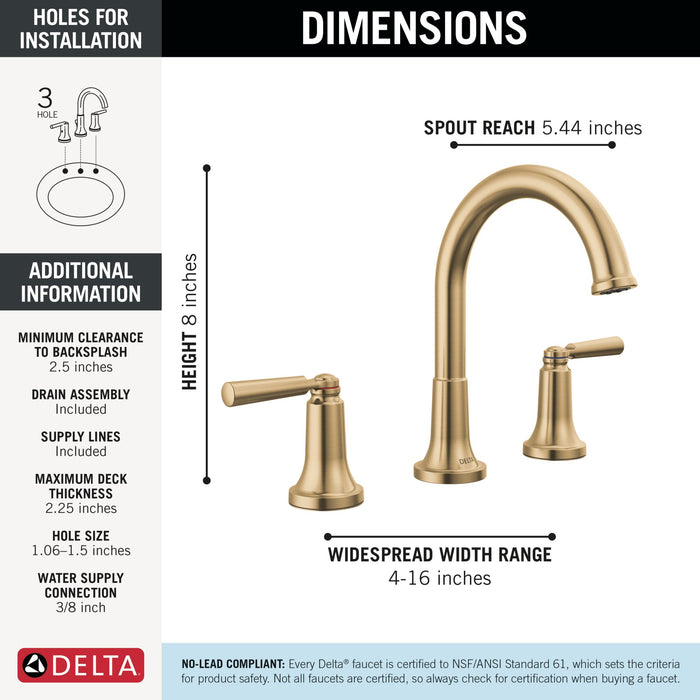 Delta Saylor 3535 Two Handle Widespread Bathroom Faucet