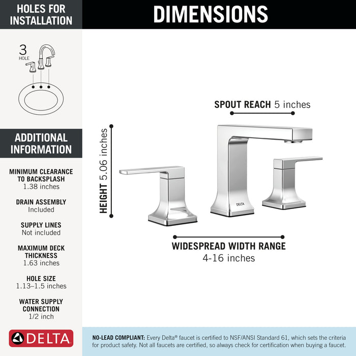 Delta Velum 3537LF Two Handle Widespread Bathroom Faucet