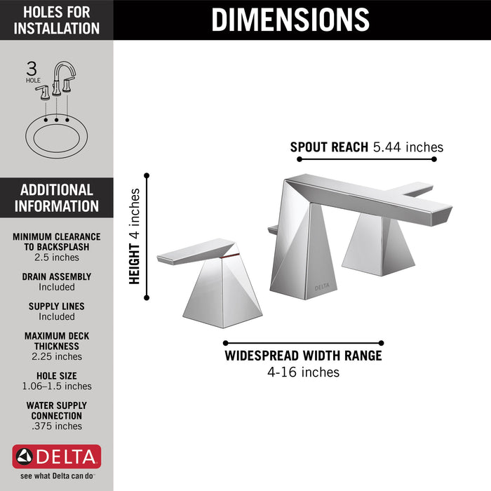 Delta Trillian 35543 Two Handle Widespread Bathroom Faucet