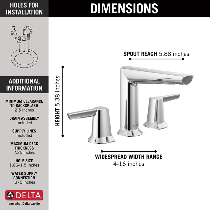Delta Galeon 3571 Two Handle Widespread Bathroom Faucet