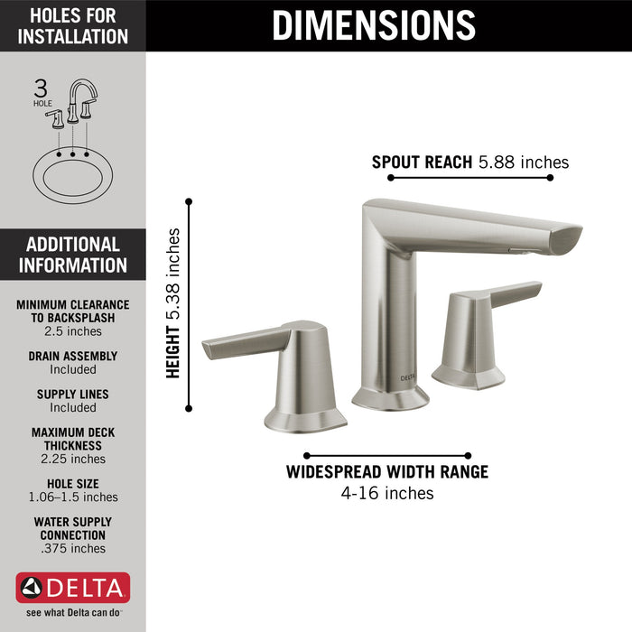 Delta Galeon 3571 Two Handle Widespread Bathroom Faucet