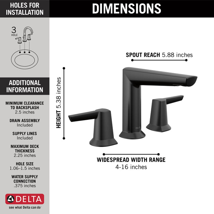 Delta Galeon 3571 Two Handle Widespread Bathroom Faucet