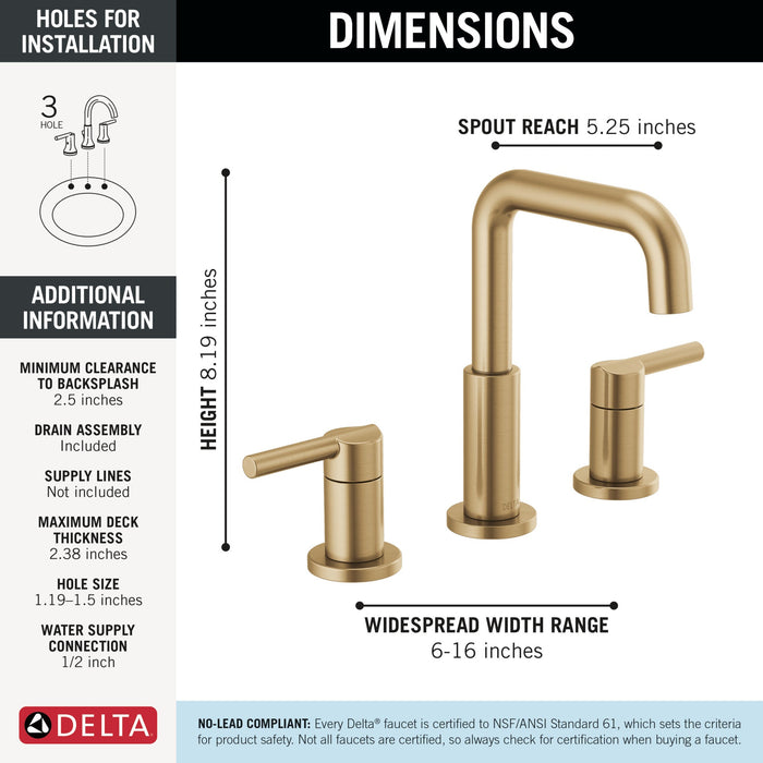 Delta Nicoli 35849LF Two Handle Widespread Bathroom Faucet