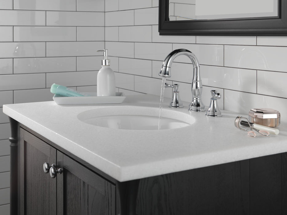 Delta Cassidy 3597 Two Handle Widespread Pull Down Bathroom Faucet