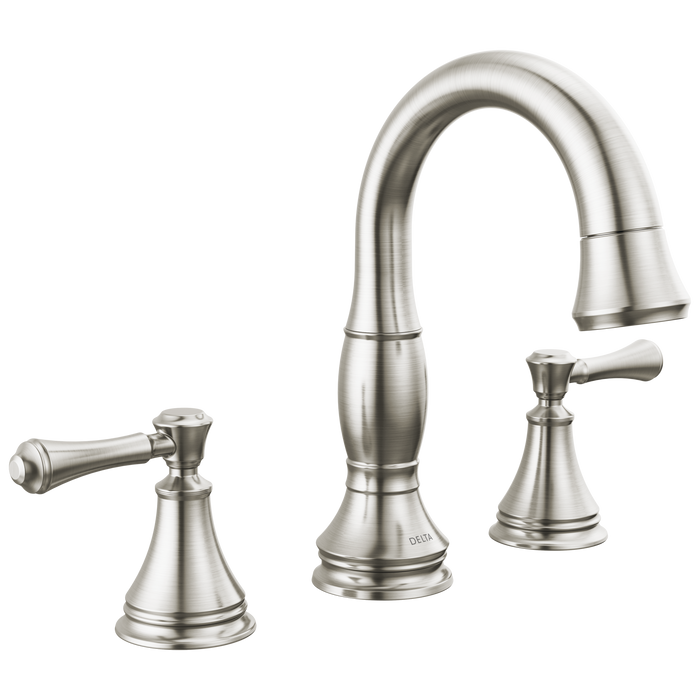 Delta Cassidy 3597 Two Handle Widespread Pull Down Bathroom Faucet