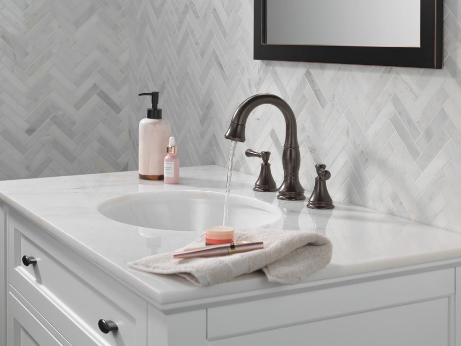 Delta Cassidy 3597 Two Handle Widespread Pull Down Bathroom Faucet