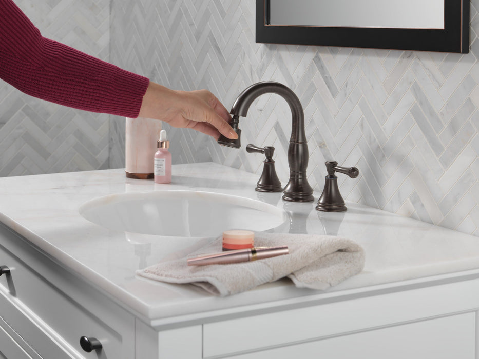 Delta Cassidy 3597 Two Handle Widespread Pull Down Bathroom Faucet