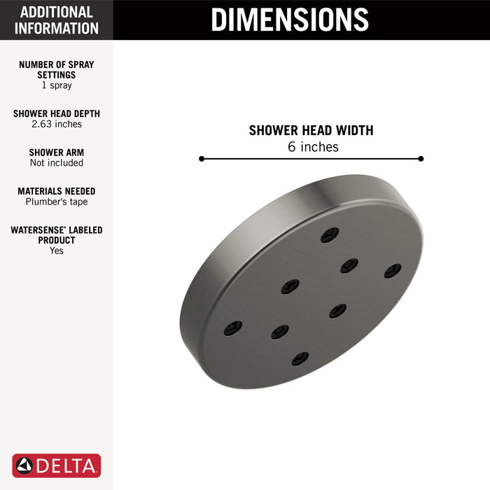 Delta Universal Showering Components 52175 H2OKINETIC Single-Setting Metal Raincan Shower Head