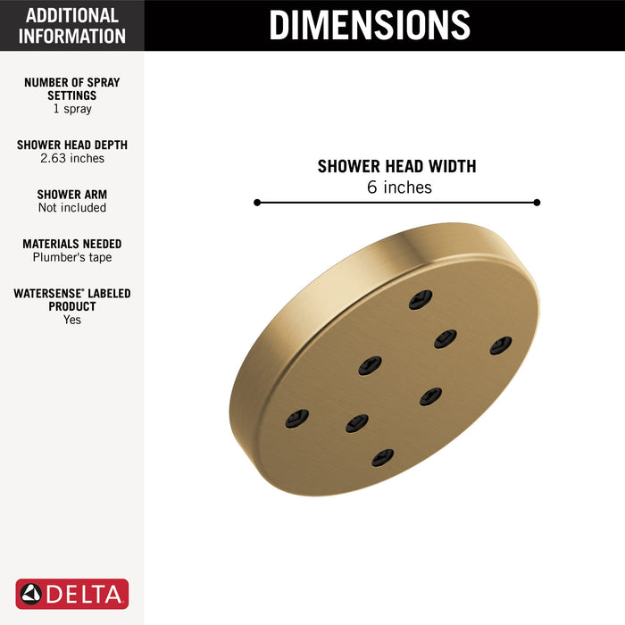 Delta Universal Showering Components 52175 H2OKINETIC Single-Setting Metal Raincan Shower Head