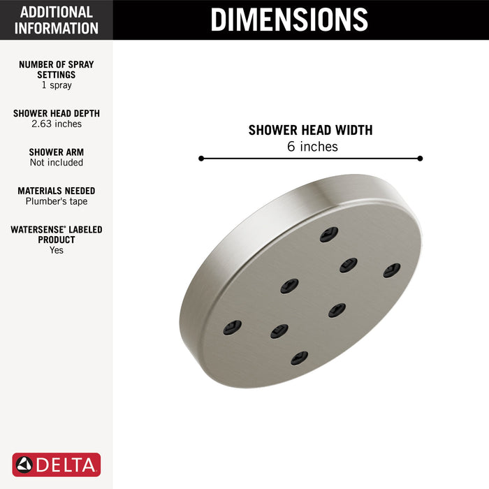 Delta Universal Showering Components 52175 H2OKINETIC Single-Setting Metal Raincan Shower Head