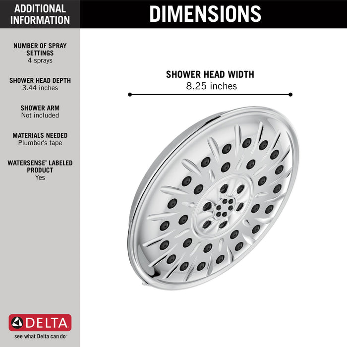 Delta Universal Showering Components 52487 Ultrasoak 4-Setting Shower Head