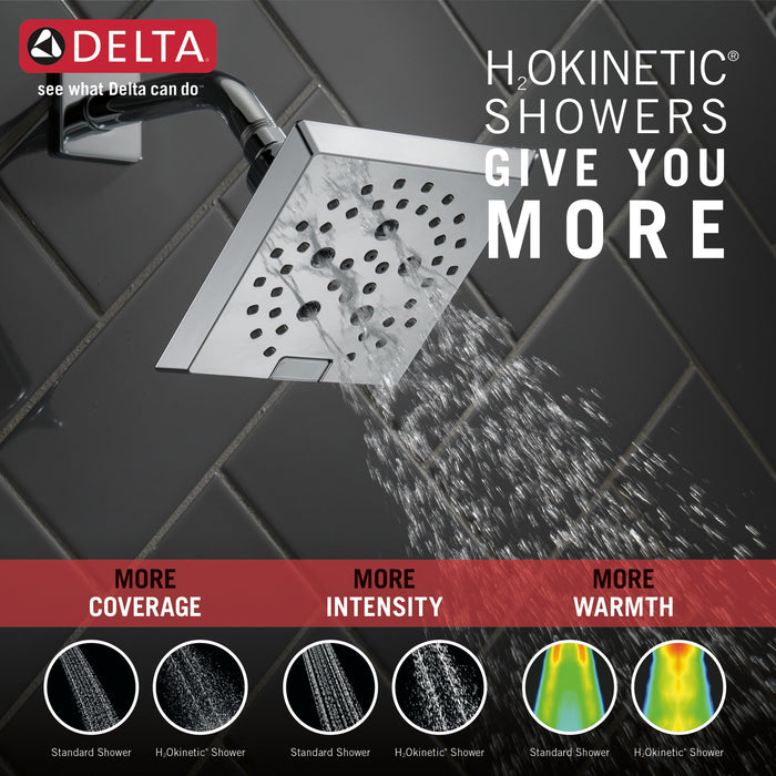 Delta Universal Showering Components 52664 H2OKINETIC 5-Setting Angular Modern Raincan Shower Head