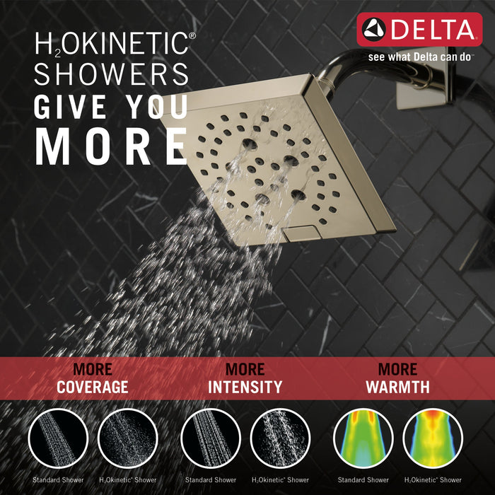 Delta Universal Showering Components 52664 H2OKINETIC 5-Setting Angular Modern Raincan Shower Head
