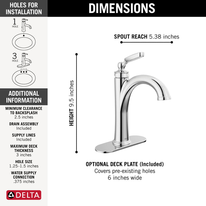 Delta Woodhurst 532 Single Handle Bathroom Faucet