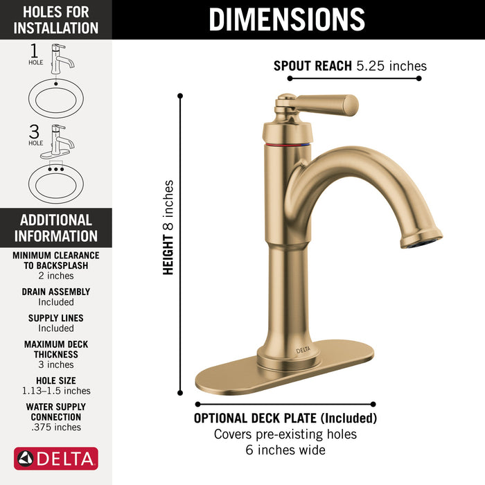 Delta Saylor 535 Single Handle Bathroom Faucet