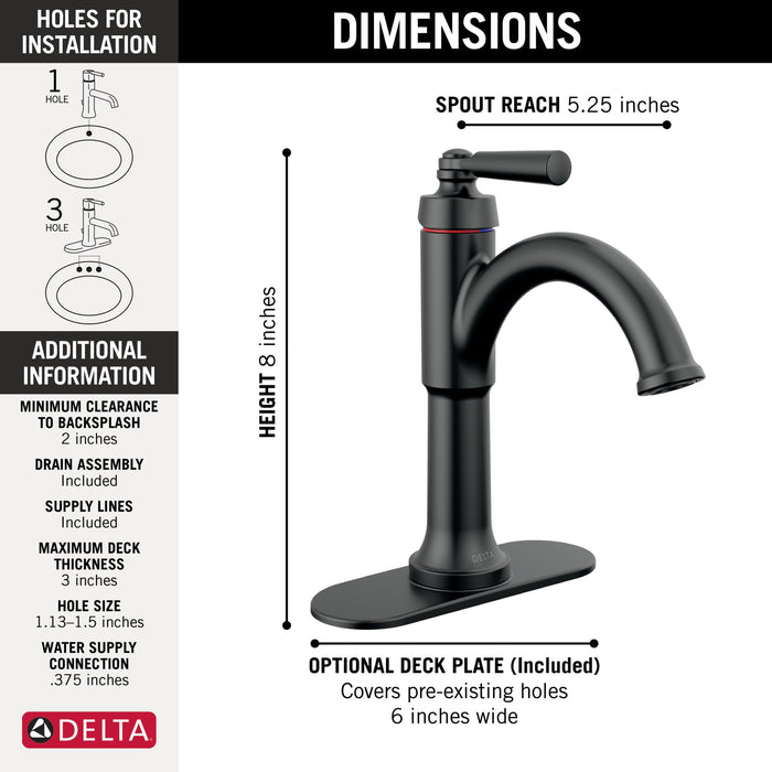 Delta Saylor 535 Single Handle Bathroom Faucet