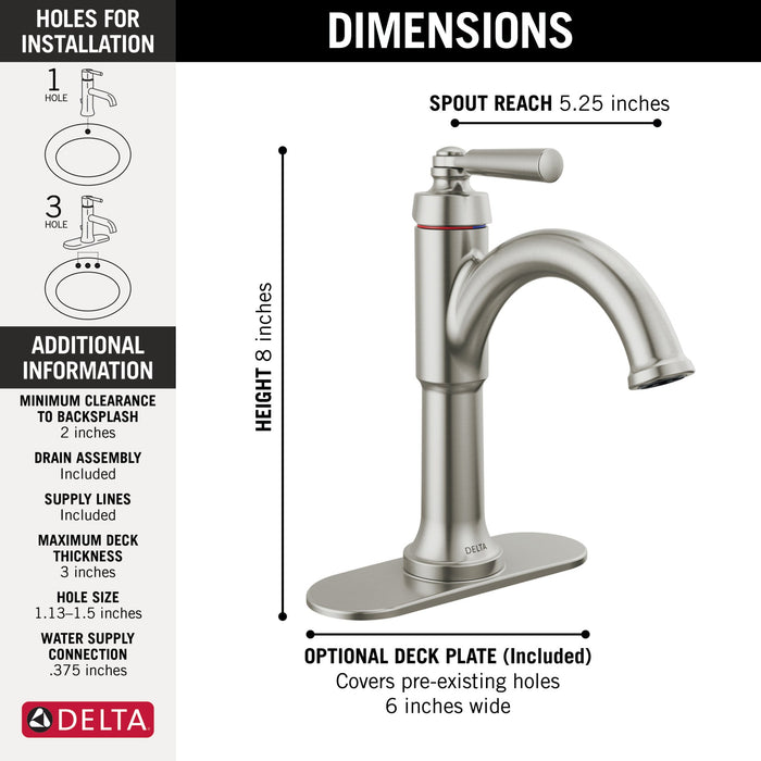 Delta Saylor 535 Single Handle Bathroom Faucet