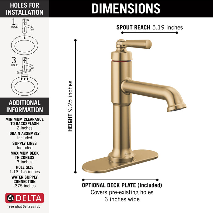 Delta Saylor 536 Single Handle Bathroom Faucet
