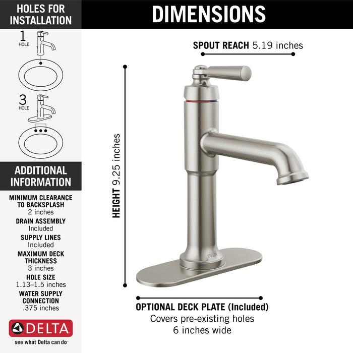 Delta Saylor 536 Single Handle Bathroom Faucet