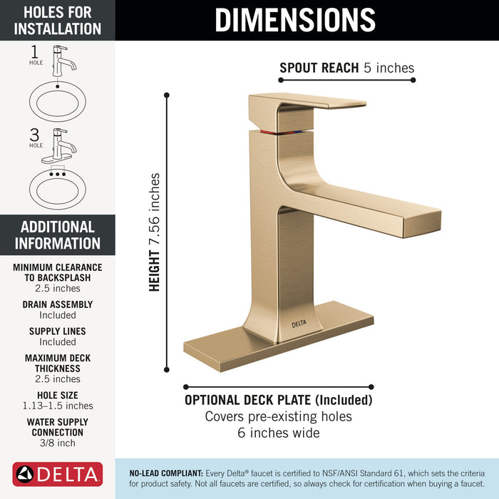 Delta Velum 537 Single Handle Bathroom Faucet