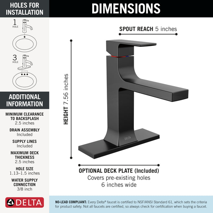 Delta Velum 537 Single Handle Bathroom Faucet