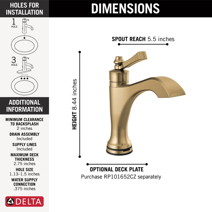 Delta Dorval 556T Touch2O Bathroom Faucet with Touchless Technology