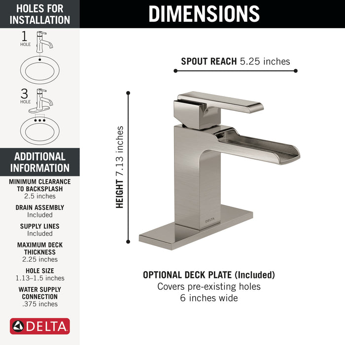 Delta Ara 568LF Single Handle Channel Bathroom Faucet
