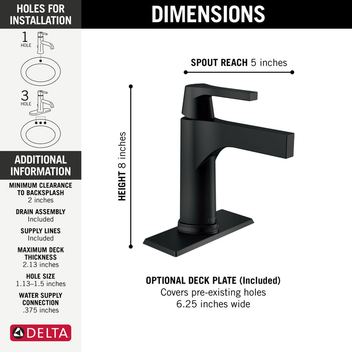 Delta Zura 574T Touch2O Bathroom Faucet with Touchless Technology