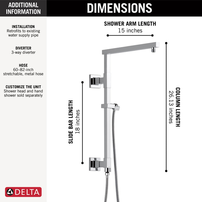 Delta Universal Showering Components 58410 Shower Column 18" Angular