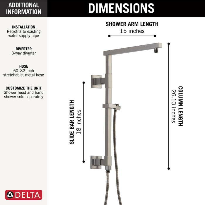 Delta Universal Showering Components 58410 Shower Column 18" Angular
