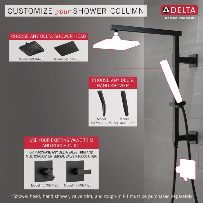 Delta Universal Showering Components 58420 Shower Column 26" Angular, matte black - view 2