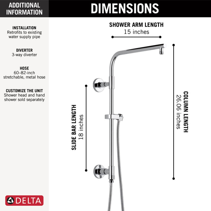Delta Universal Showering Components 58810 Shower Column 18" Round