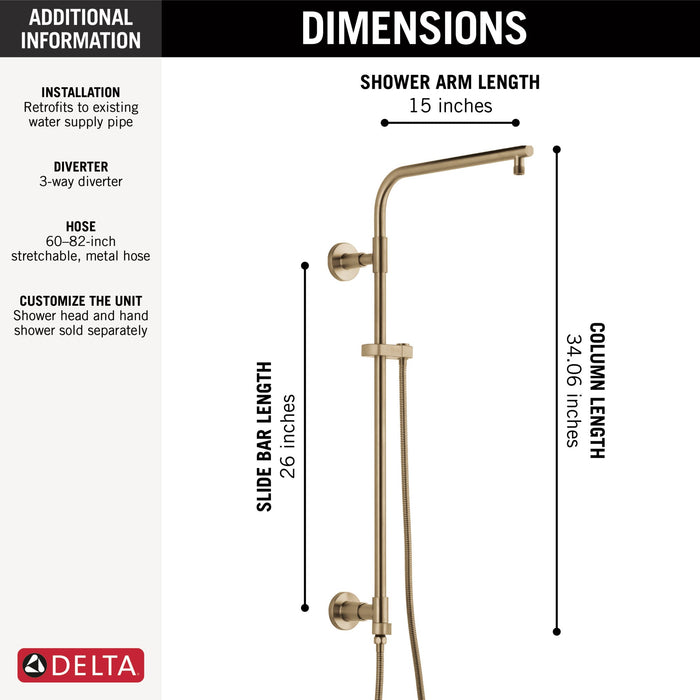 Delta Universal Showering Components 58820 Shower Column 26" Round