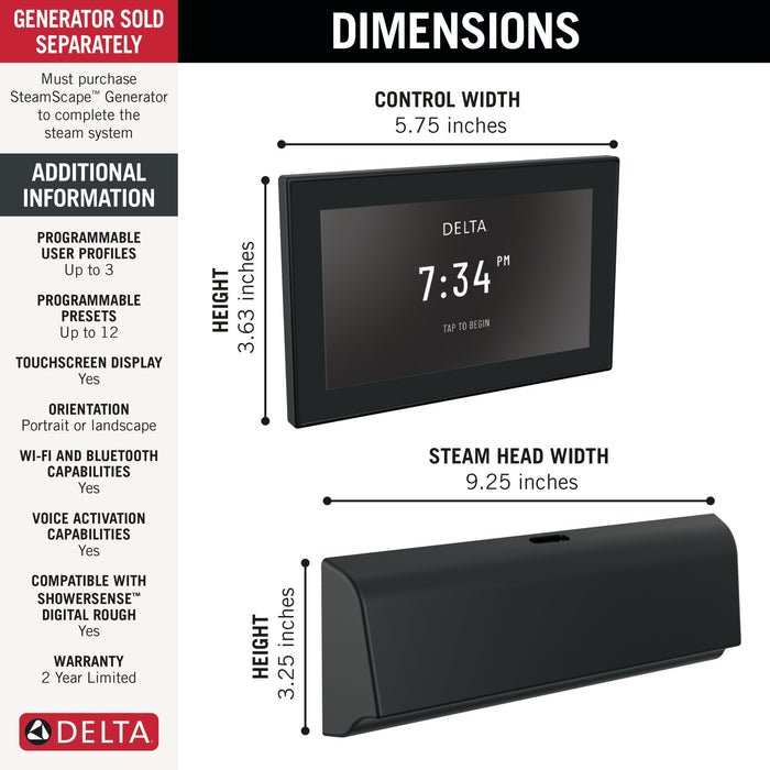Delta Universal Showering Components 5CB Unilateral Digital Steam Package